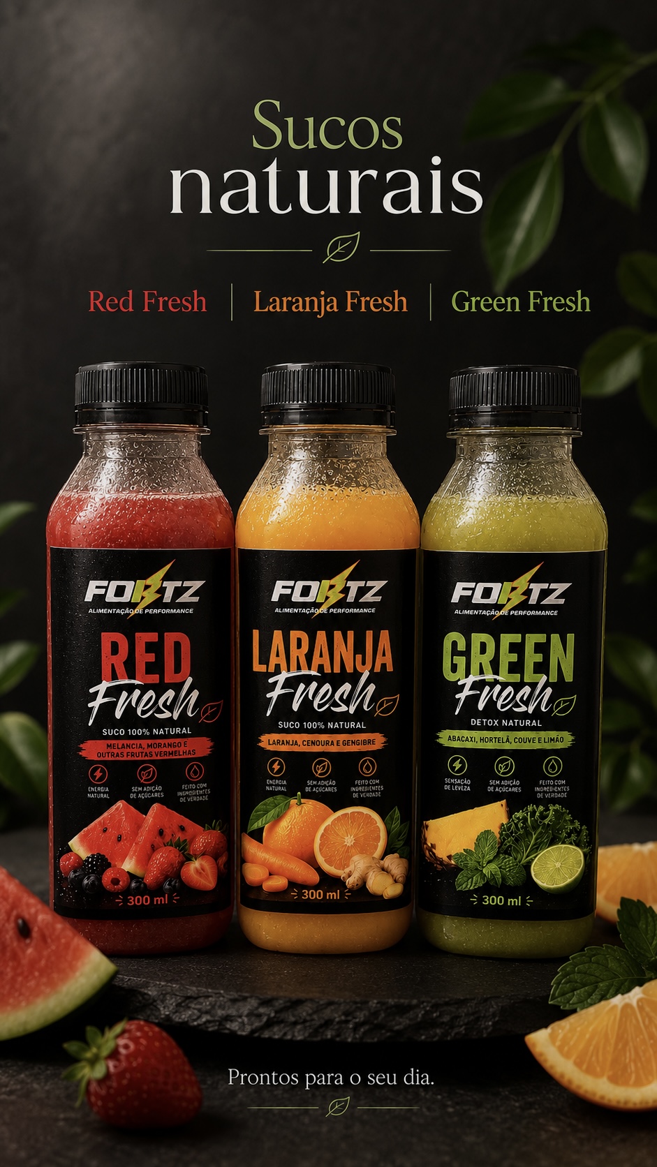 Sucos naturais FORTZ Fresh